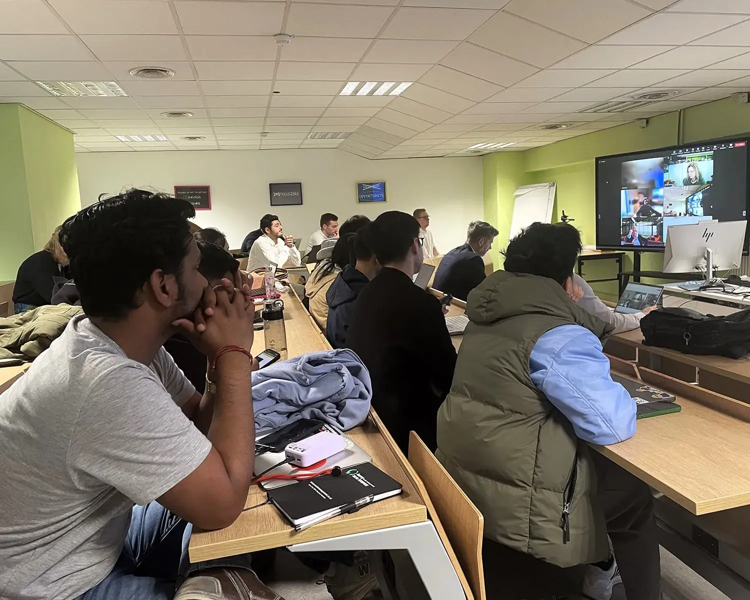 MSc Project Management for Business Development students present their projects to industry experts