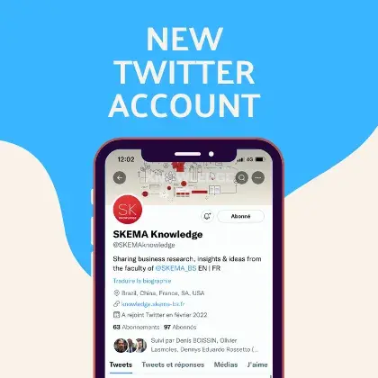 Follow the SKEMA Knowledge Twitter account for latest news on our research